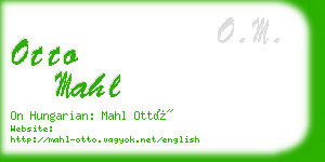 otto mahl business card